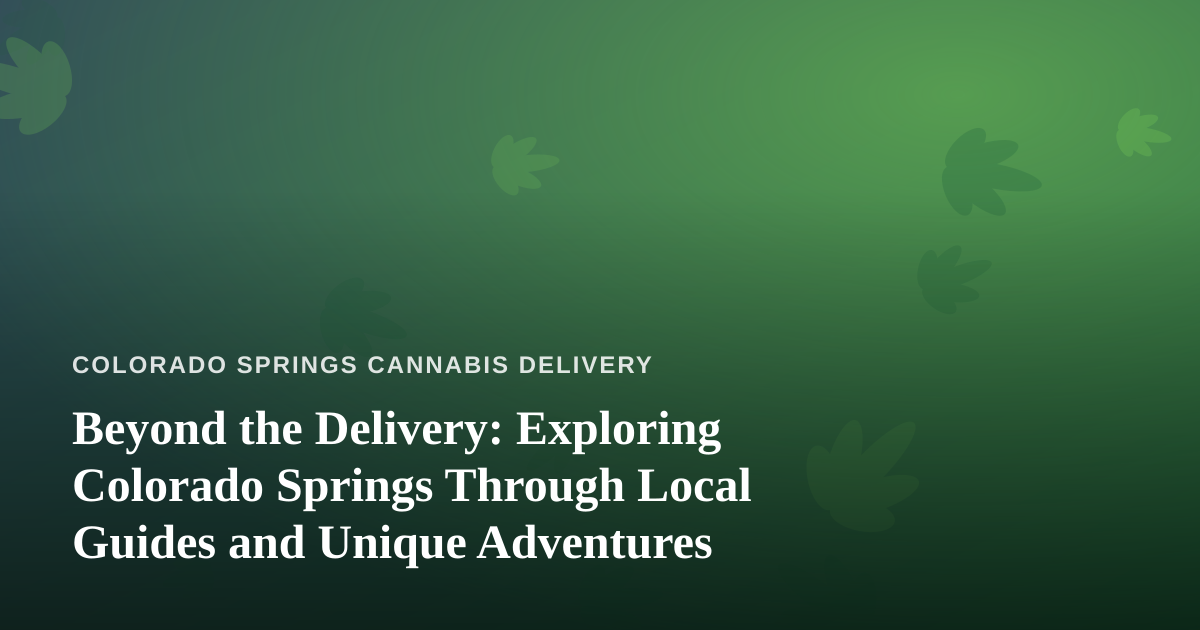 Beyond the Delivery: Exploring Colorado Springs Through Local Guides and Unique Adventures